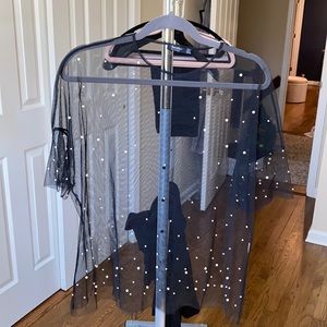 Bershka Mesh top with pearls